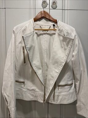 White Women's Zip Moto Jacket - White House Black Market